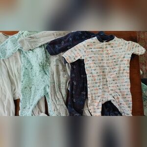 0-3M Assorted Baby Footie Onesies with Adorable Prints